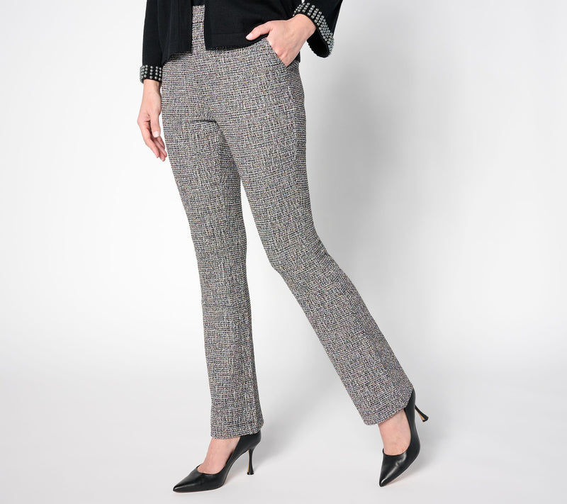 Isaac Mizrahi Live! Tall Novelty Jacquard Knit Flare Pants — View 11
