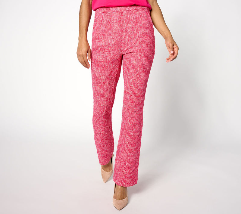 Isaac Mizrahi Live! Tall Novelty Jacquard Knit Flare Pants — View 3