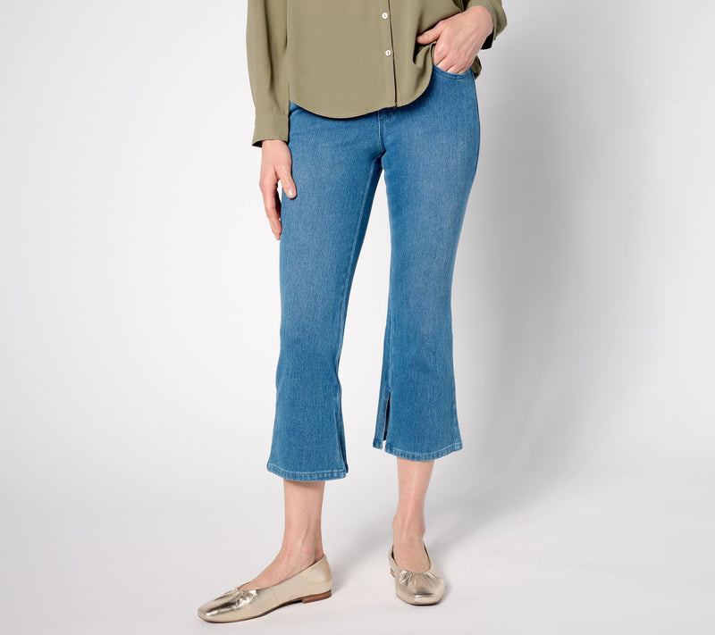 Belle by Kim Gravel Tall Flexibelle Kickity Split Cropped Jean — View 12