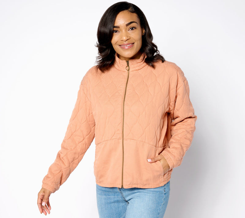 AnyBody Quilted Sueded Twill Jacket — View 3