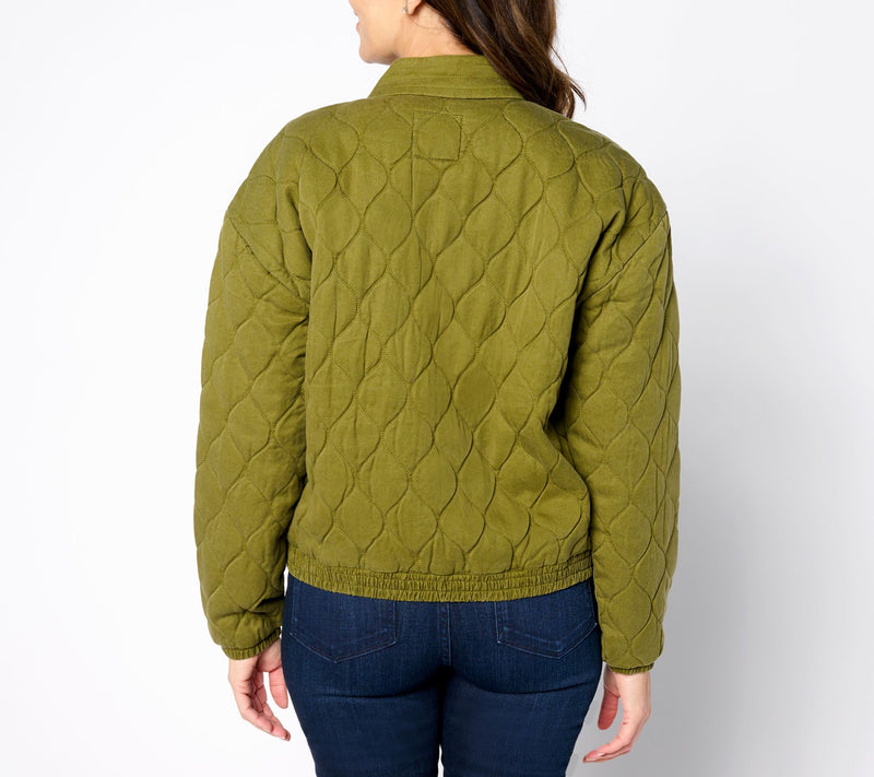 AnyBody Quilted Sueded Twill Jacket — View 8