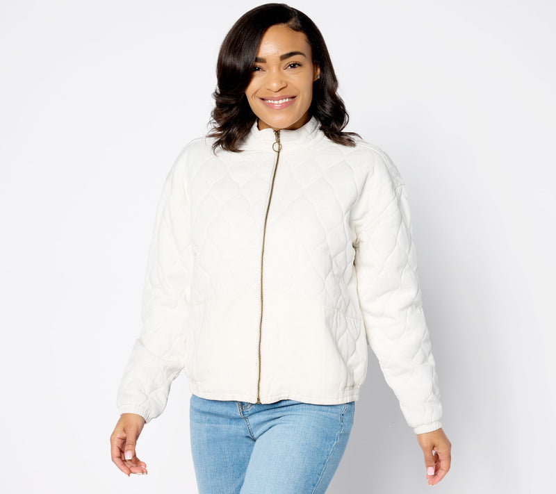 AnyBody Quilted Sueded Twill Jacket — View 4