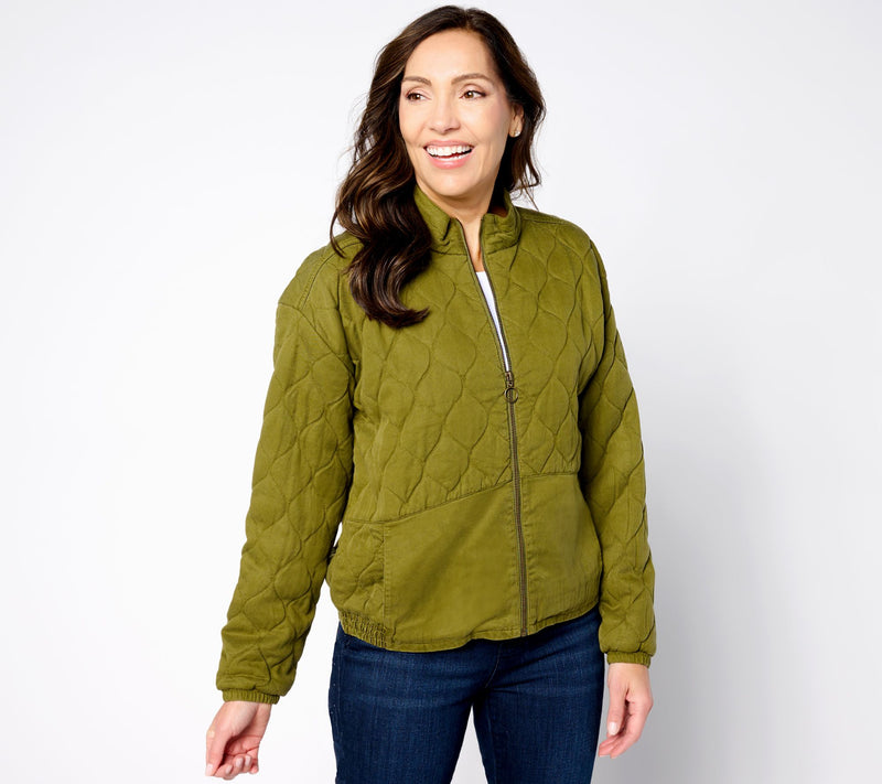 AnyBody Quilted Sueded Twill Jacket — View 6