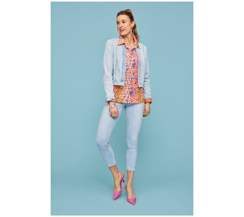 Isaac Mizrahi Live! True Denim Crop Jacket w/ Braided Detail — View 13