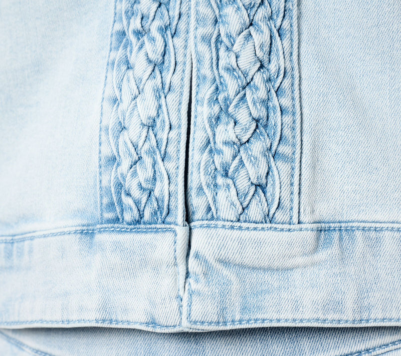 Isaac Mizrahi Live! True Denim Crop Jacket w/ Braided Detail — View 12