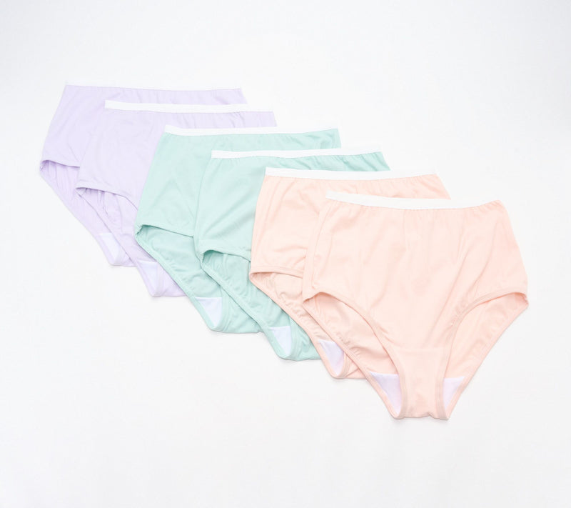 Breezies Original Cotton Brief Panties Set of 6 — Main view