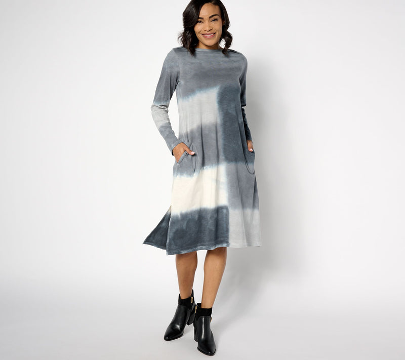 LOGO by Lori Goldstein Petite Boatneck Tie Dye Dress — Main view