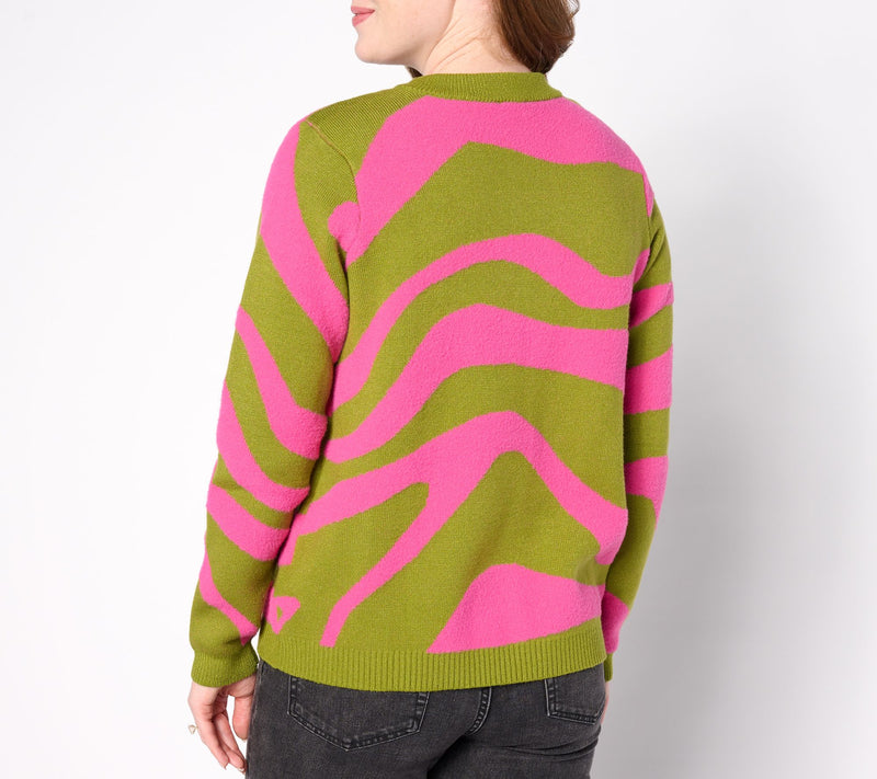LOGO by Lori Goldstein Wavy Colorblock Sweater — View 2