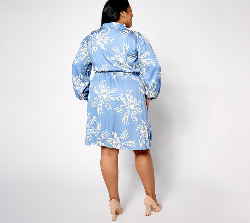 Destination 365 Regular Printed Shirtdress with Self Belt — View 8