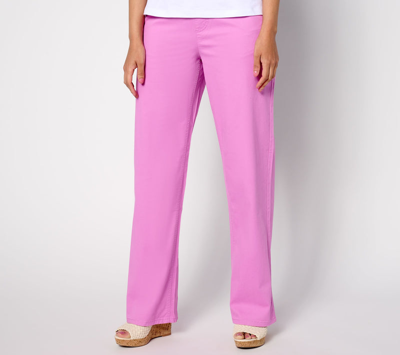 Denim & Co. Petite EasyWear Twill Full-Length Wide-Leg Pant — View 17