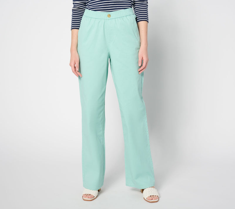 Denim & Co. Petite EasyWear Twill Full-Length Wide-Leg Pant — View 5