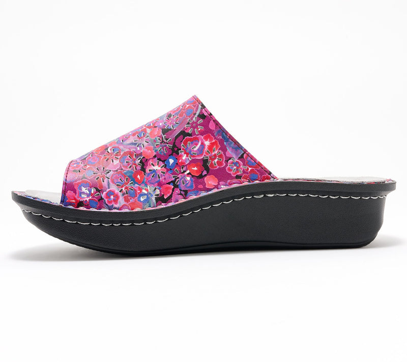Alegria Leather Adjustable Slide Sandals - Julee — View 3