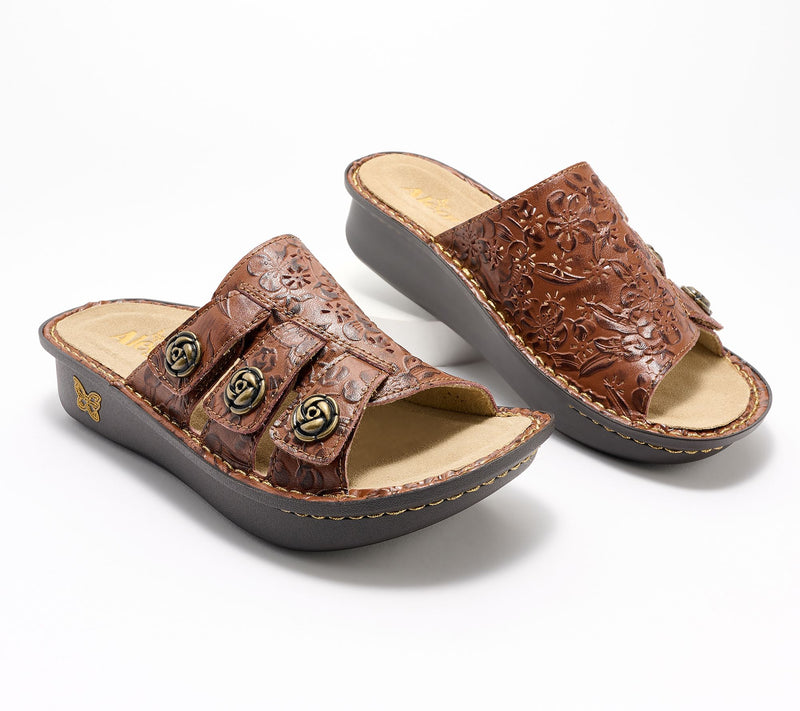 Alegria Leather Adjustable Slide Sandals - Julee — View 15