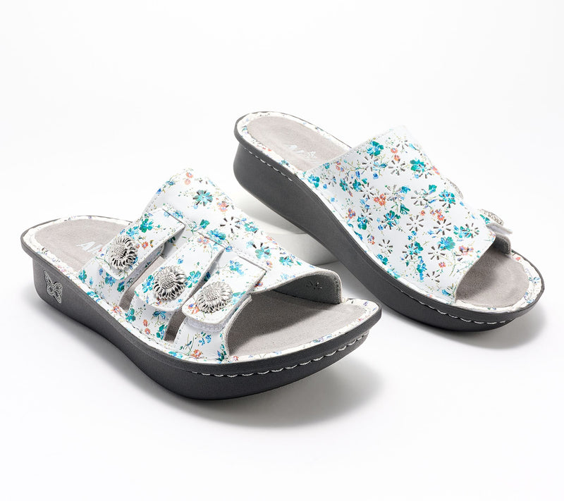 Alegria Leather Adjustable Slide Sandals - Julee — View 17