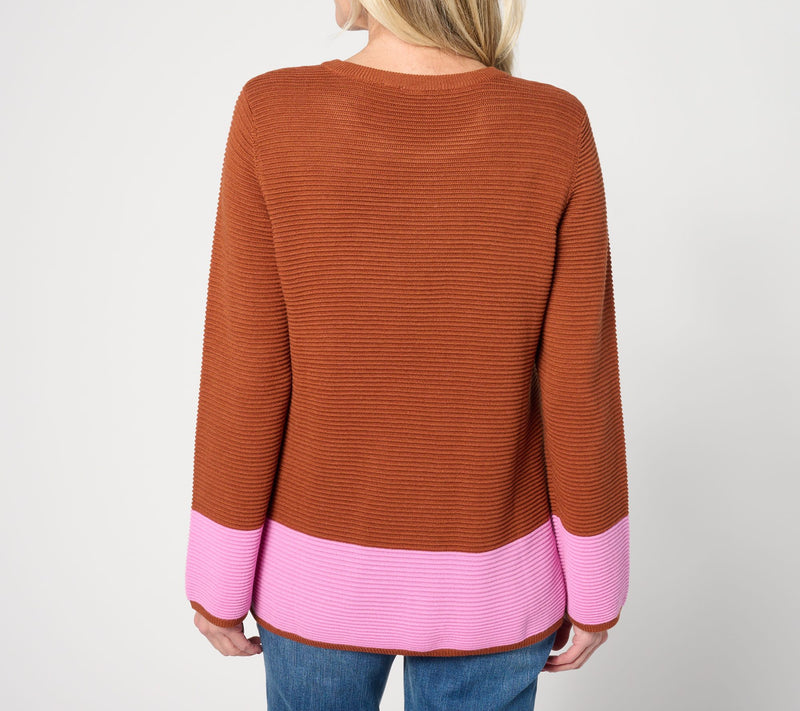 zuda EcoVero Color Blocked Sweater w/ Side Seam Zippers — View 3