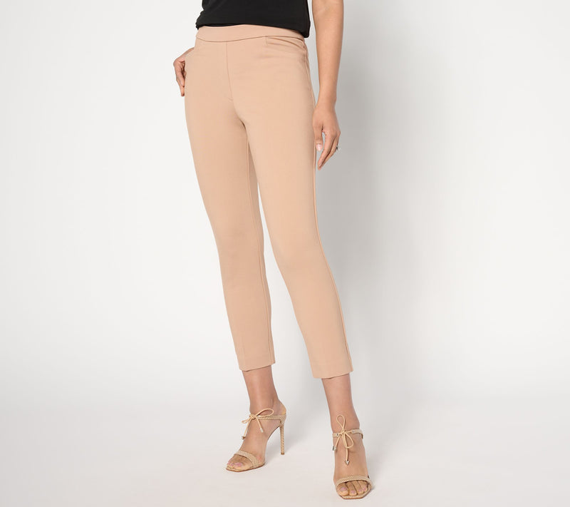 Susan Graver Regular Status Stretch Ponte Slim Leg Crop Pant — View 9