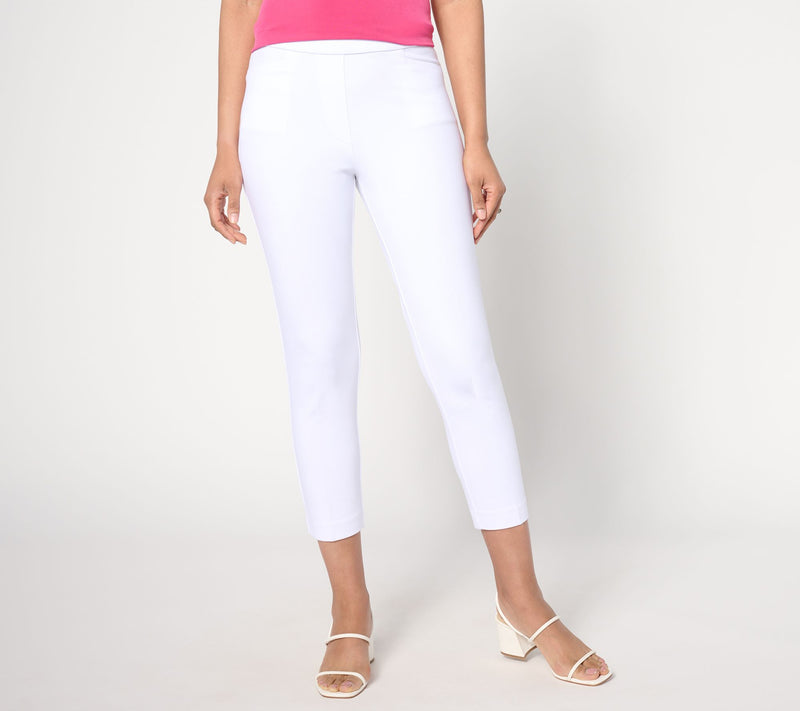 Susan Graver Petite Status Stretch Ponte Slim Leg Crop Pant — View 13