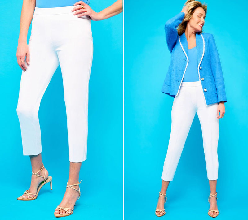 Susan Graver Tall Status Stretch Ponte Slim Leg Crop Pant — View 20