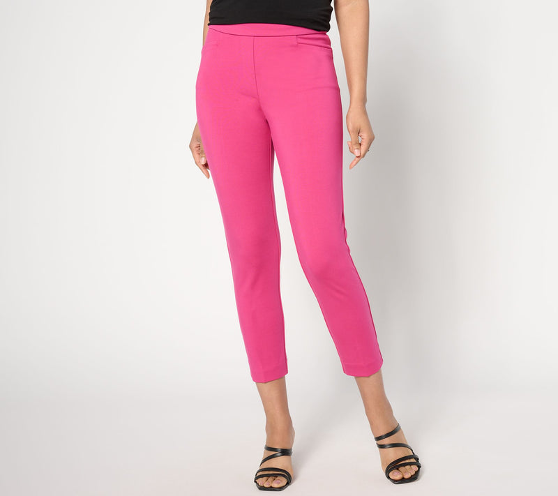 Susan Graver Tall Status Stretch Ponte Slim Leg Crop Pant — View 3