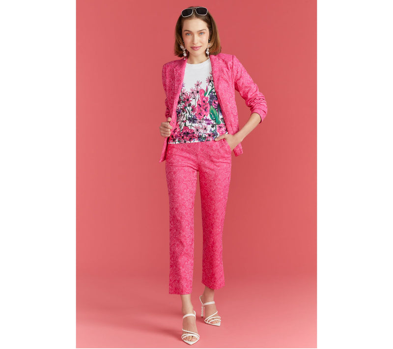 Isaac Mizrahi Live! Super Stretch Woven Jacquard Blazer — View 7