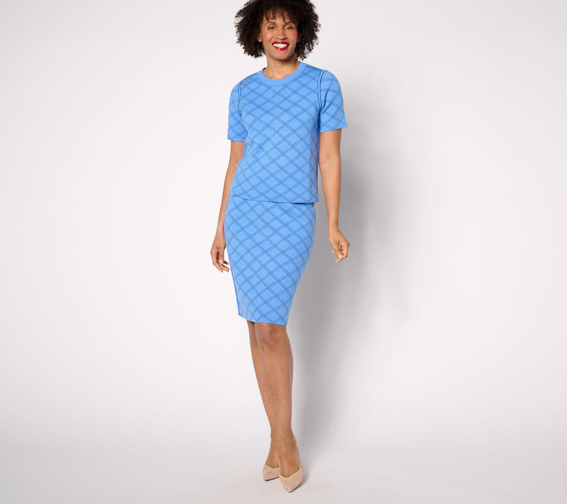 Isaac Mizrahi Live! Reversible Jacquard Short Sleeve Sweater — View 3