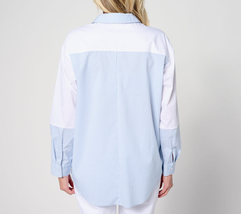 Studio Park x Leah Williams Color Block Classic Button Down Shirt — View 6