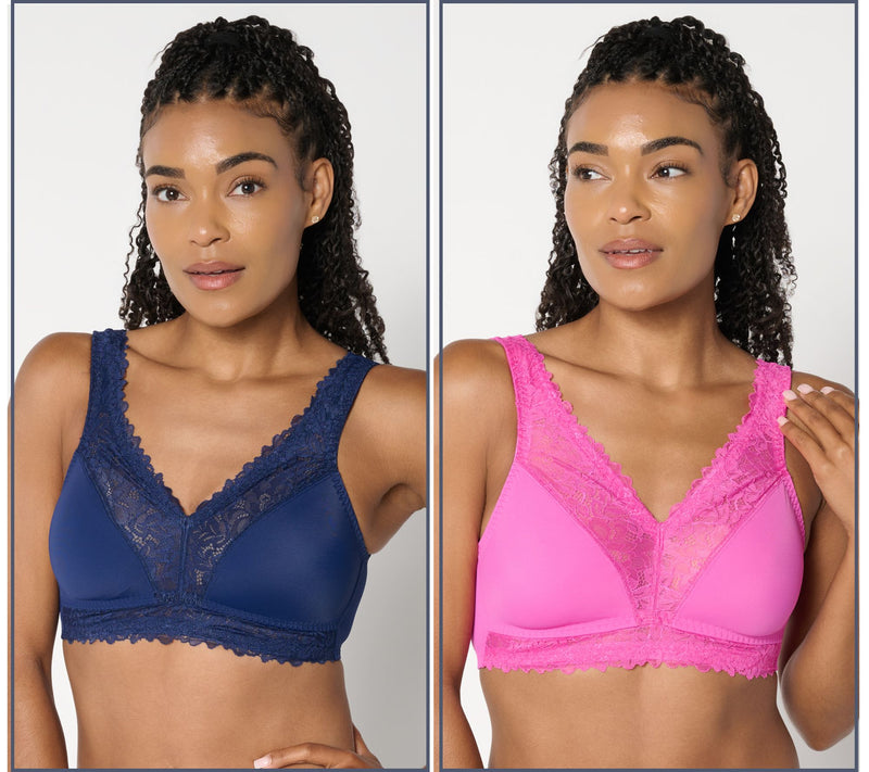 Breezies Set of 2 Lace Soft Support Wirefree Bra — Main view