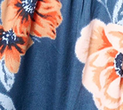 AnyBody Regular Printed Knee Length Dress with Smocked Sleeves