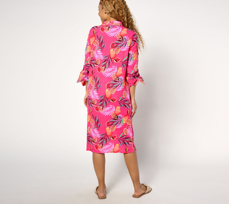 Denim & Co. Beach Regular Gauze Button Front Cover Up — View 14