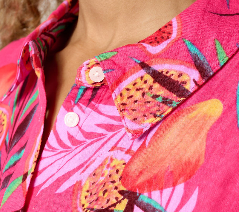 Denim & Co. Beach Regular Gauze Button Front Cover Up — View 16