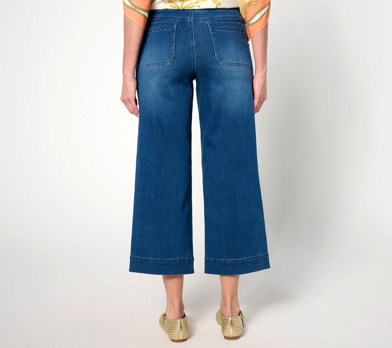 Belle by Kim Gravel Regular TripleLuxe Denim Wide Leg Cropped Pants — View 6
