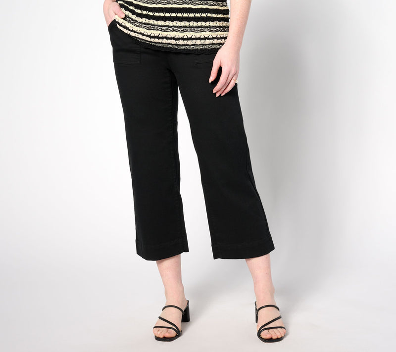 Belle by Kim Gravel Regular TripleLuxe Twill Wide Leg Cropped Pants — View 5