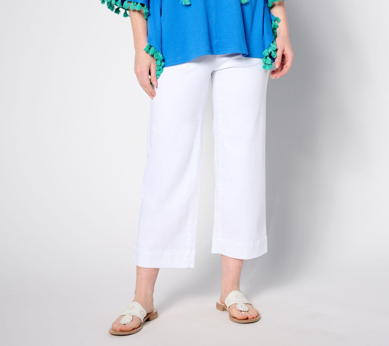 Belle by Kim Gravel Regular TripleLuxe Twill Wide Leg Cropped Pants — View 7