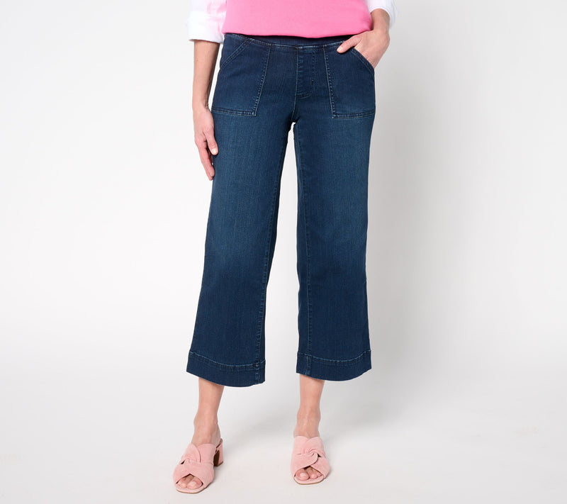 Belle by Kim Gravel Tall TripleLuxe Denim Wide Leg Cropped Pants — View 6