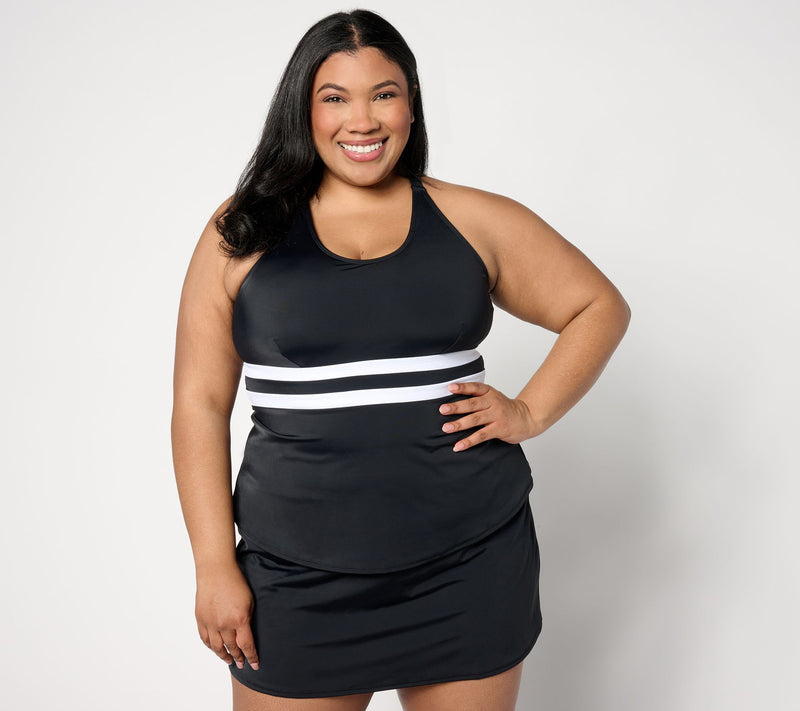 Denim & Co. Beach Tankini w/ Skirt — View 7