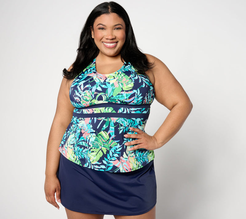 Denim & Co. Beach Tankini w/ Skirt — Main view
