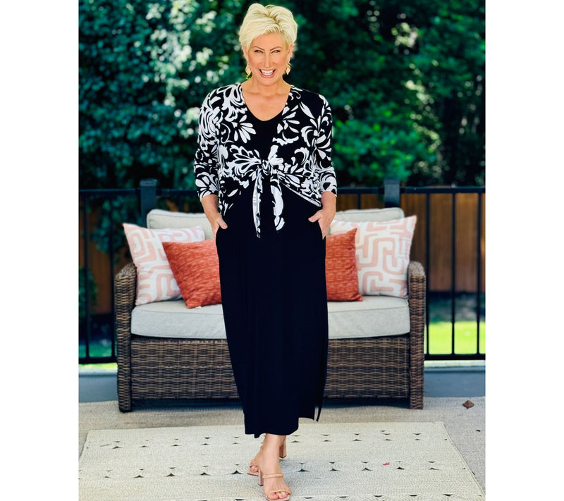 Belle by Kim Gravel Petite Better Together Dress and Shrug Set — View 18