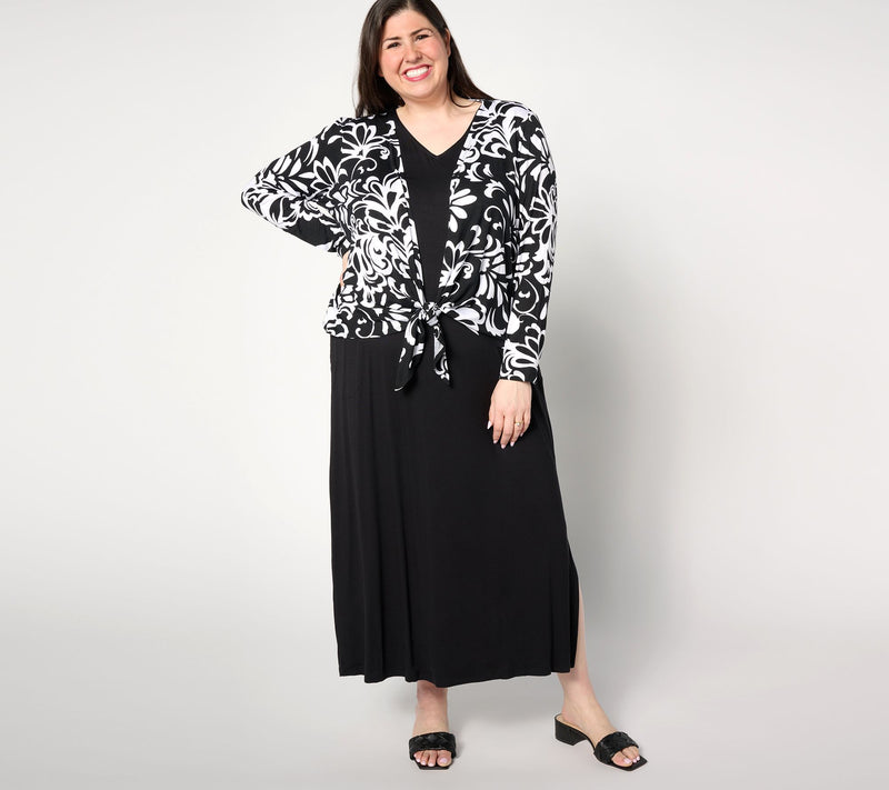 Belle by Kim Gravel Petite Better Together Dress and Shrug Set — View 13