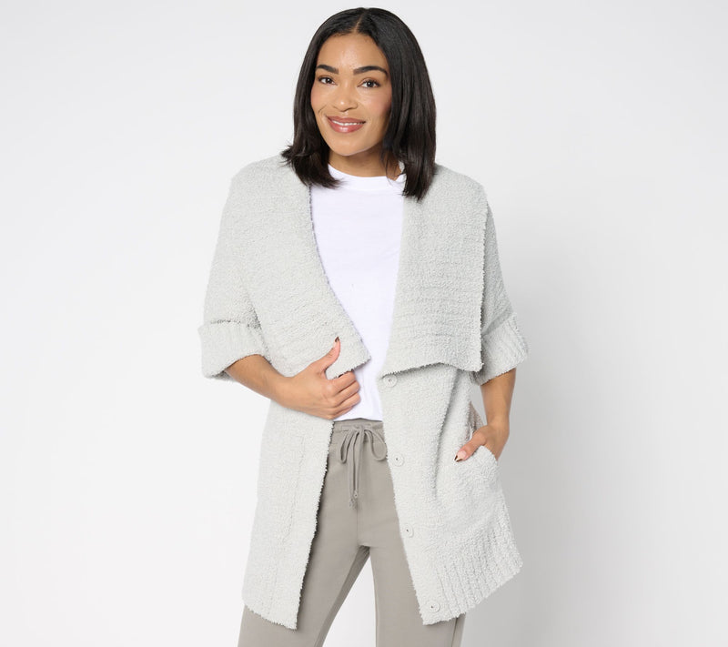Barefoot Dreams CozyTwist Short Sleeve Sweater Coat — View 9