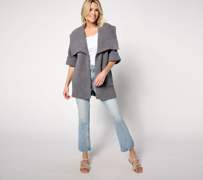 Barefoot Dreams CozyTwist Short Sleeve Sweater Coat — View 17