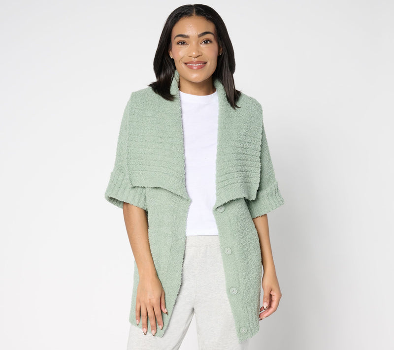 Barefoot Dreams CozyTwist Short Sleeve Sweater Coat — Main view