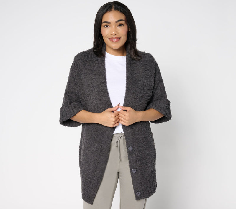 Barefoot Dreams CozyTwist Short Sleeve Sweater Coat — View 11