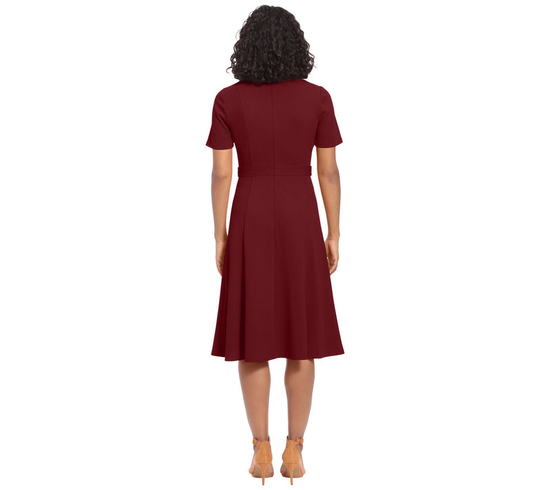 short sleeve side tab midi dress — View 10