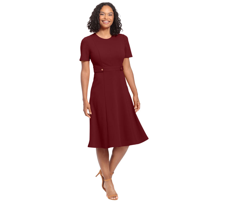 short sleeve side tab midi dress — Main view