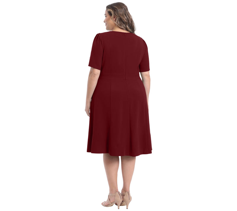 Maggy London Short Sleeve Side Tab Midi Dress-Plus — View 4