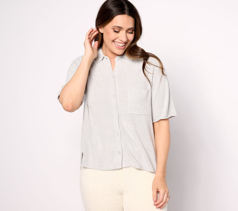 Barefoot Dreams CozyChic Ultra Lite Short Sleeve Shirt — View 17