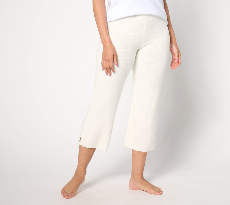 Barefoot Dreams Petite CozyChic Ultra Lite Ribbed Slit Crop Pant — View 11