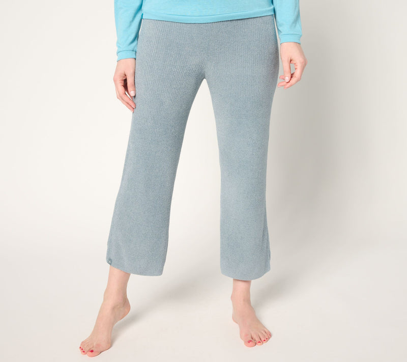 Barefoot Dreams Petite CozyChic Ultra Lite Ribbed Slit Crop Pant — View 9