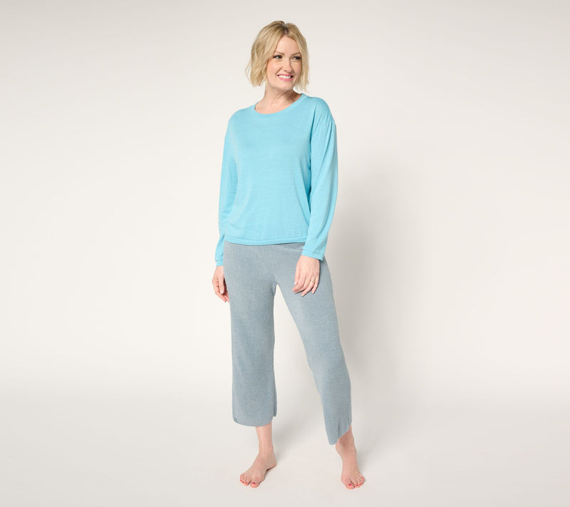 Barefoot Dreams Tall CozyChic Ultra Lite Ribbed Slit Crop Pant — View 17