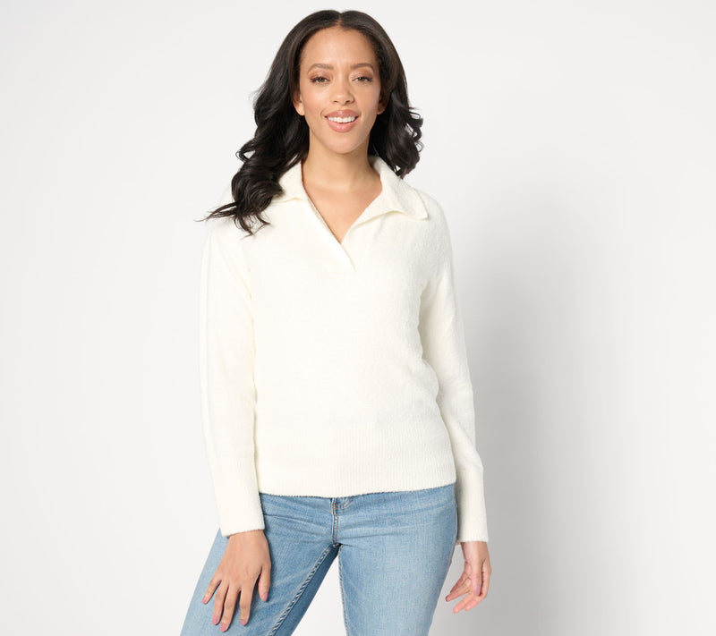 Barefoot Dreams CozyChic Lite Collared Long-Sleeve Pullover — View 7